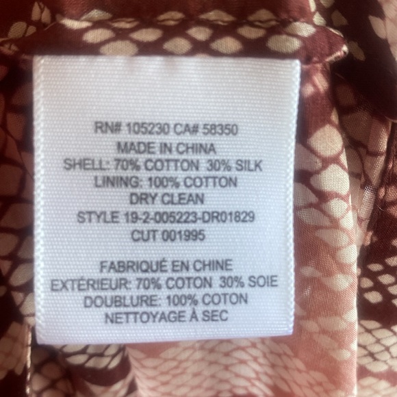 Current Elliott NWT Carmel Python Print Slip & Belted Long Sleeve Dress sz 2 - Picture 13 of 15